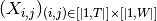 (X_{i,j})_{(i,j) \in [|1,T|]\times[|1,W|]}