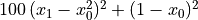 100\,(x_1 - x_0^2)^2 + (1 - x_0)^2